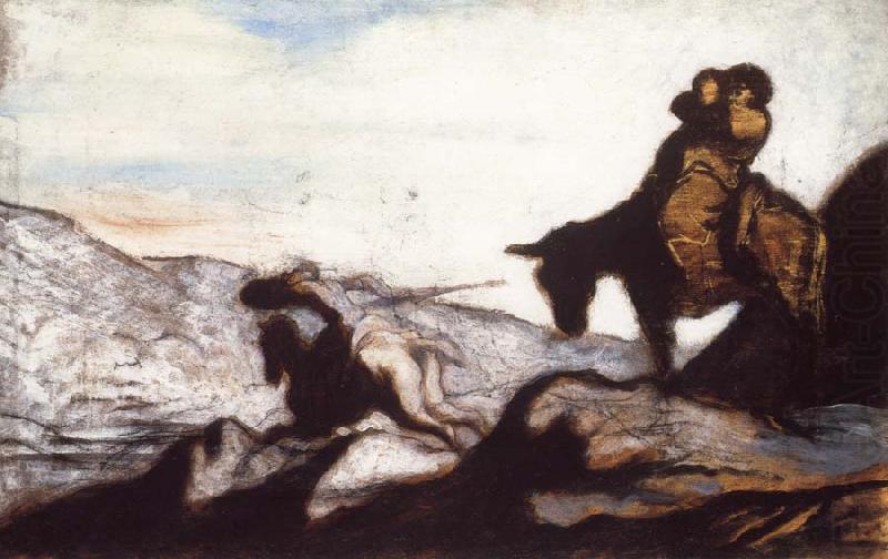 Don Quixote and Sancho Panza, Honore  Daumier